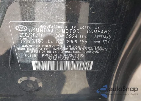 2017 Hyundai Elantra Value Edition from USA, damaged, VIN KMHD84LF5HU361192